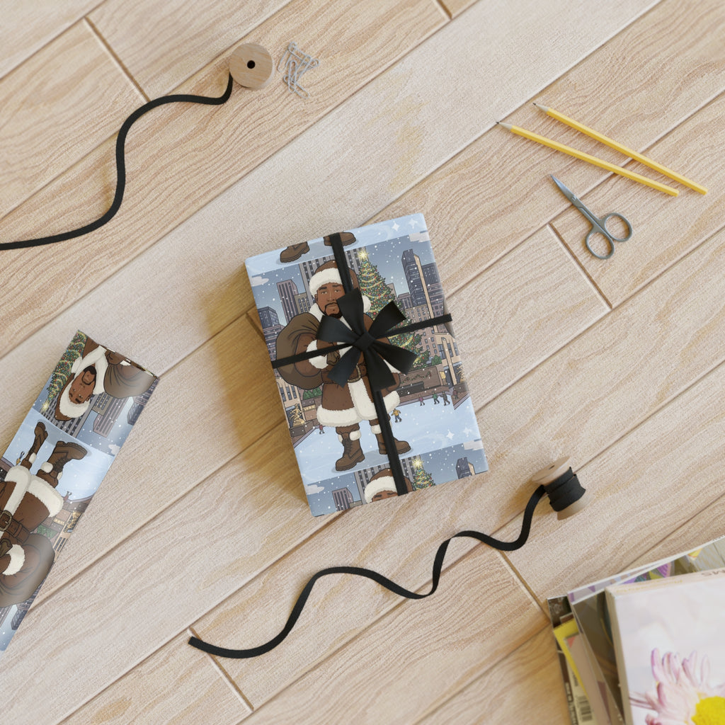 Custom Santa Gift Wrap Roll —