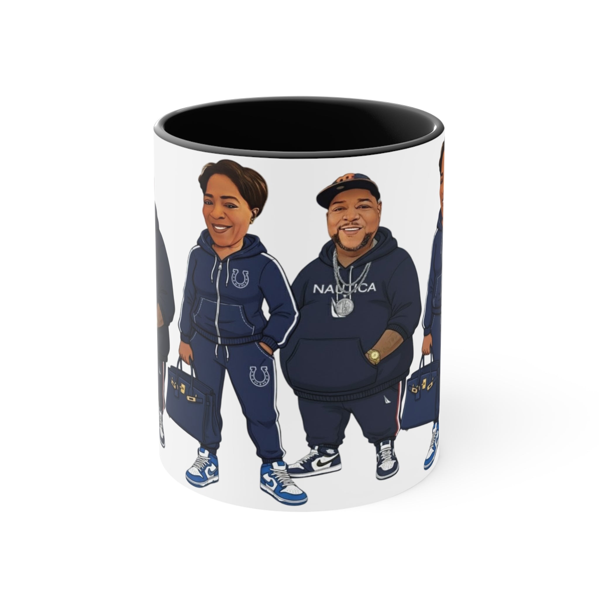 Custom Caricature Accent Coffee Cup (Color  Interior)