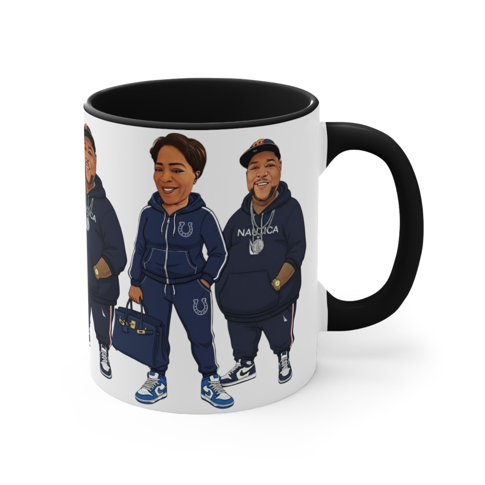 Custom Caricature Accent Coffee Cup (Color  Interior)