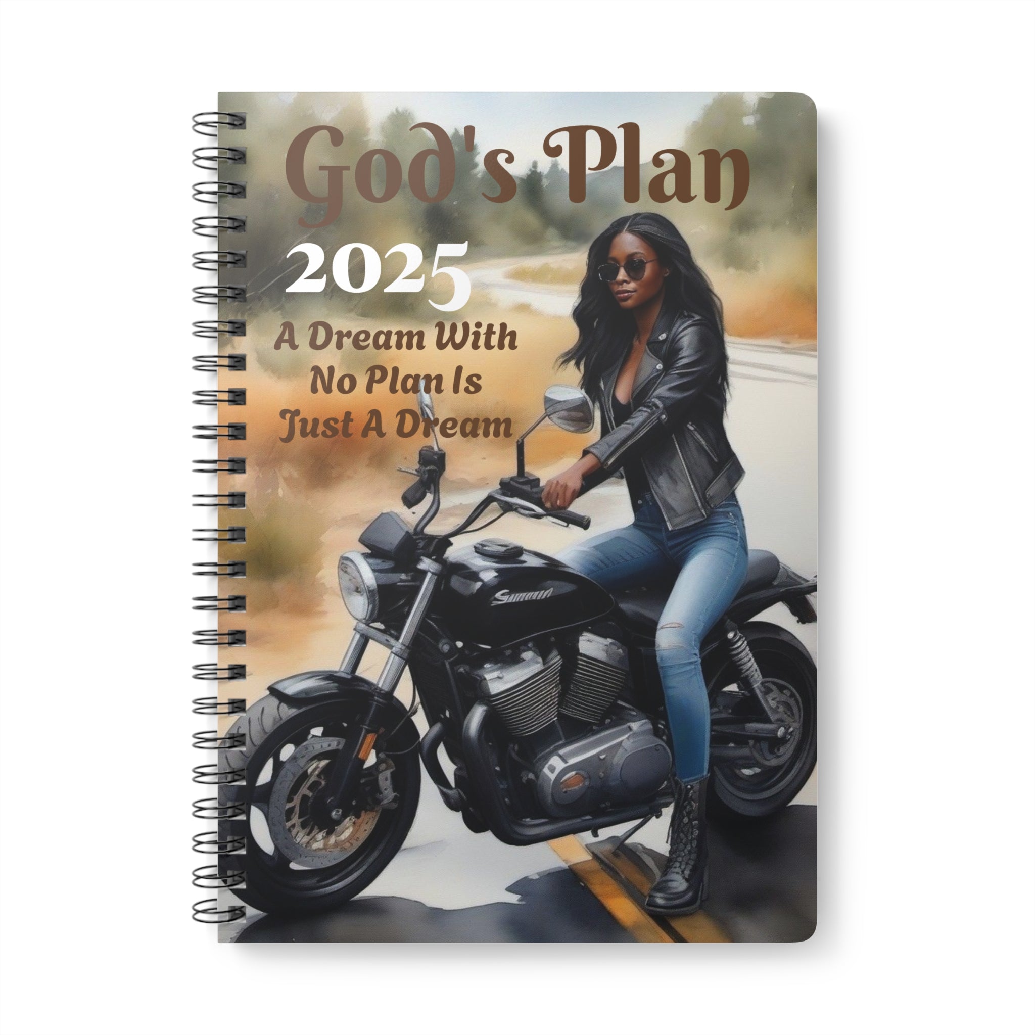 God's Plan Motorcycle Wirobound Notebook - A5 Journal for Adventurers
