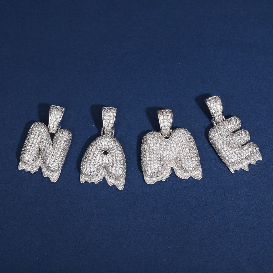 925S Sterling Silver Moissanite Diamond Iced Out Pendant Only.