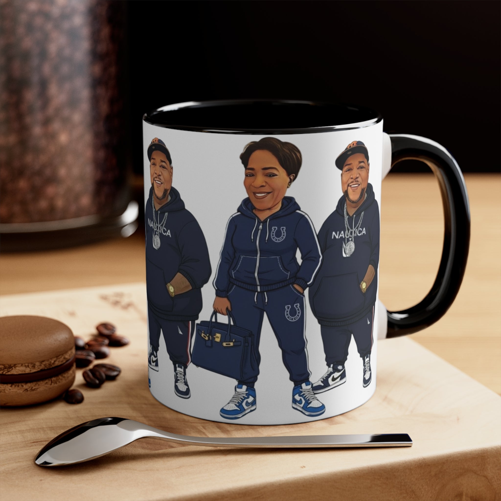 Custom Caricature Accent Coffee Cup (Color  Interior)