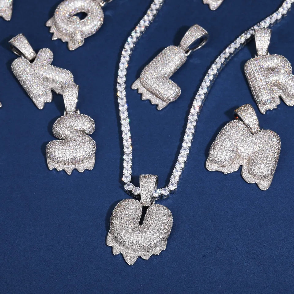 925S Sterling Silver Moissanite Diamond Iced Out Pendant Only.