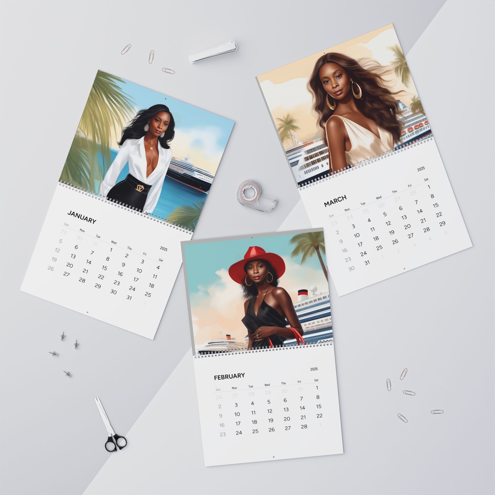 Elegant Wall Calendar 2025 - Stylish Art for Home & Office