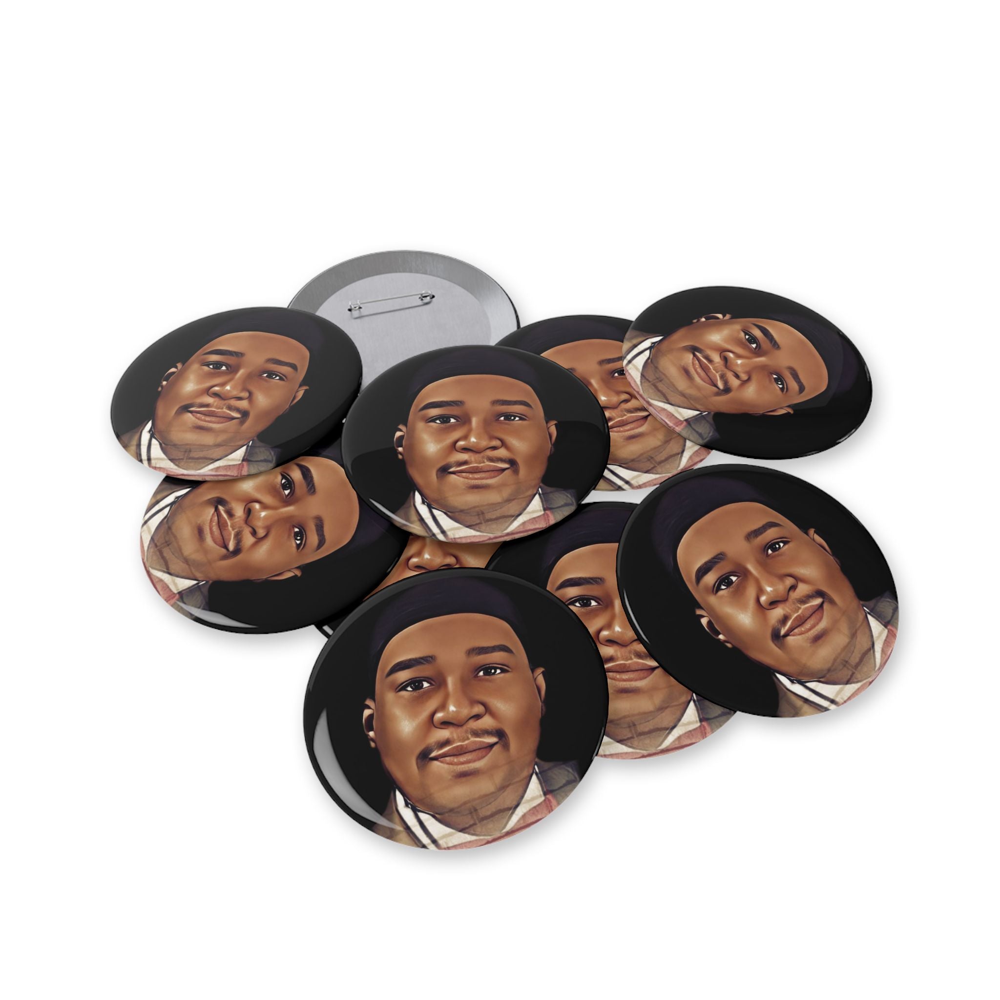 Personalized Round Pins - Custom Portrait Button for Fashion Lovers