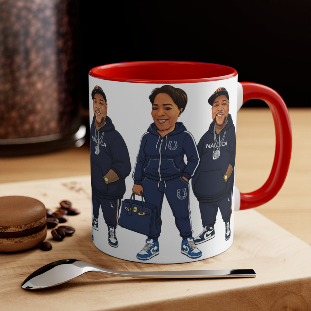Custom Caricature Accent Coffee Cup (Color  Interior)