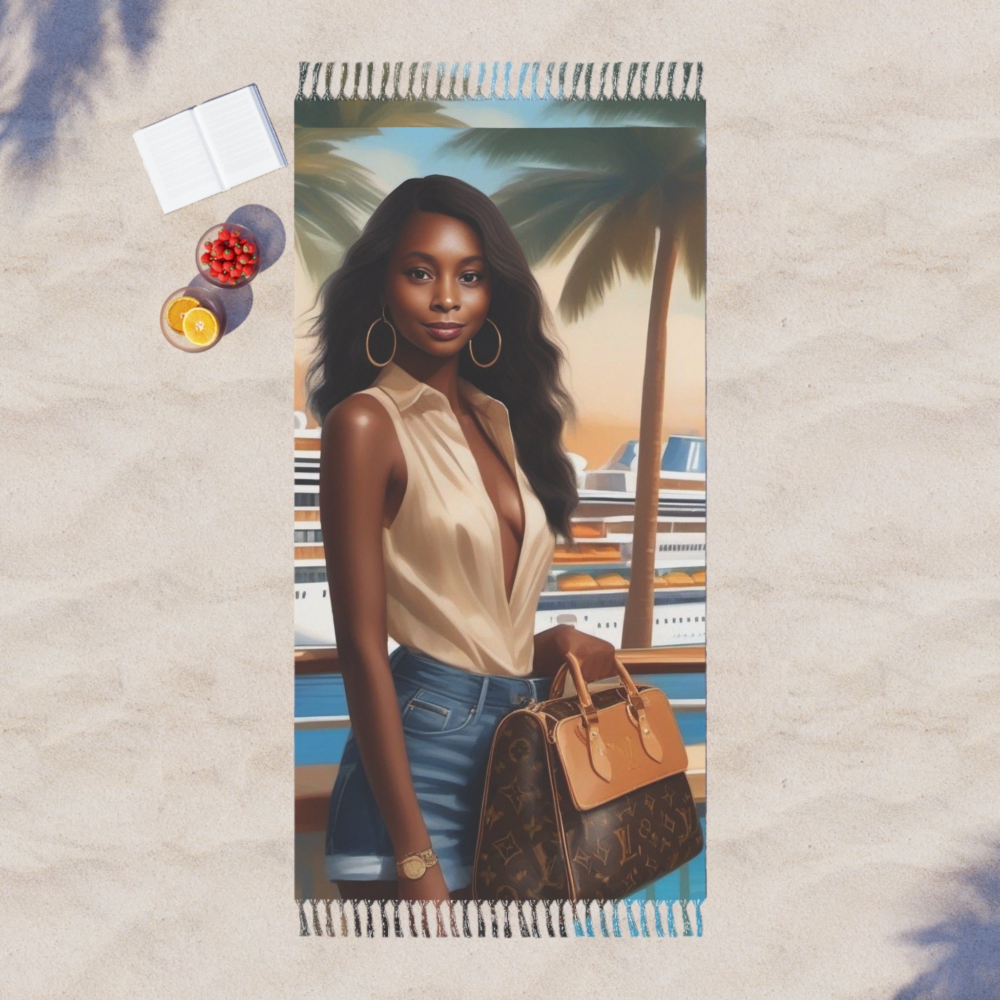 Custom Photo Boho Beach Towel -