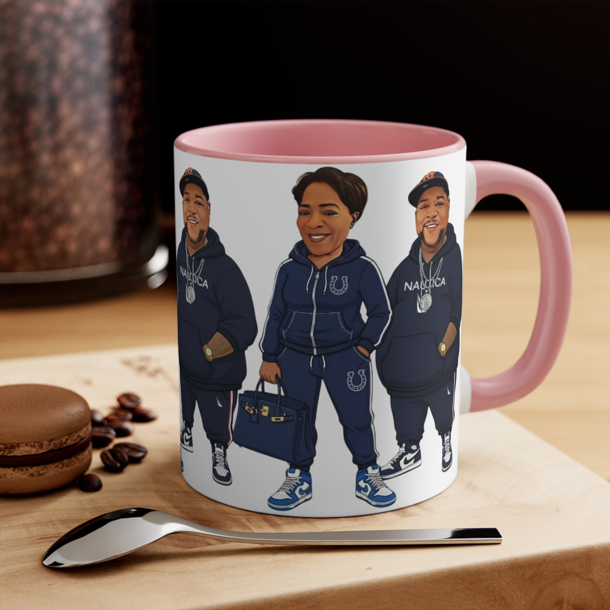 Custom Caricature Accent Coffee Cup (Color  Interior)