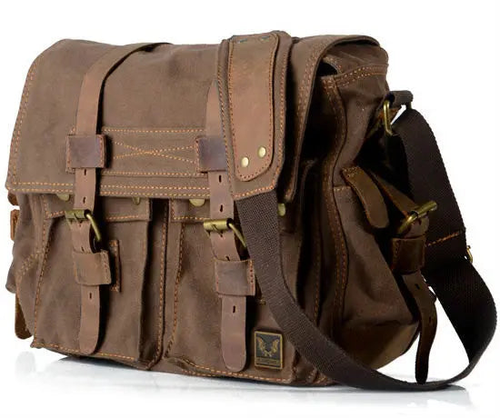 I AM LEGEND Will Smith military Canvas +Genuine leather Men Messenger Bag Canvas Shoulder Bag men Crossbody Bag Sling Casual Bag