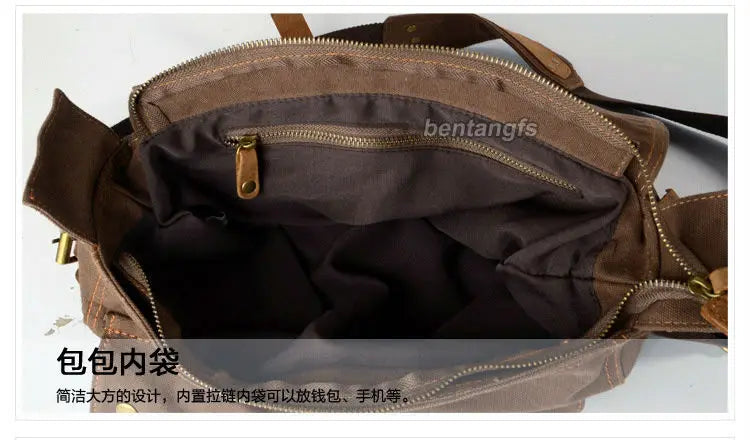 I AM LEGEND Will Smith military Canvas +Genuine leather Men Messenger Bag Canvas Shoulder Bag men Crossbody Bag Sling Casual Bag