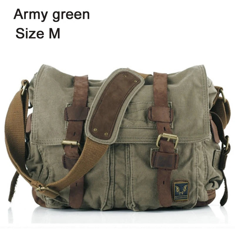 I AM LEGEND Will Smith military Canvas +Genuine leather Men Messenger Bag Canvas Shoulder Bag men Crossbody Bag Sling Casual Bag