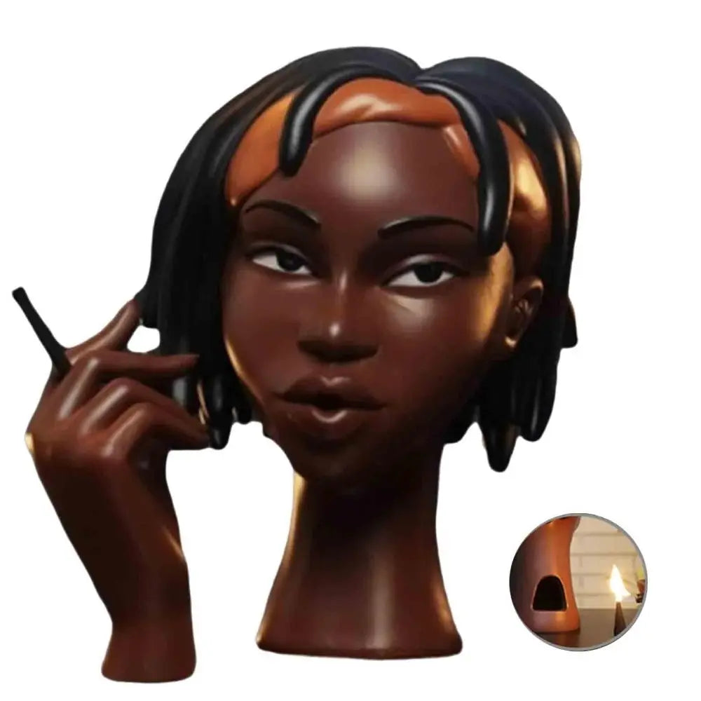 New Headscents-Head Head Incense Burner Black Woman Black Women Face Resin Scents Burner Handmade Incense Burner Black Woman