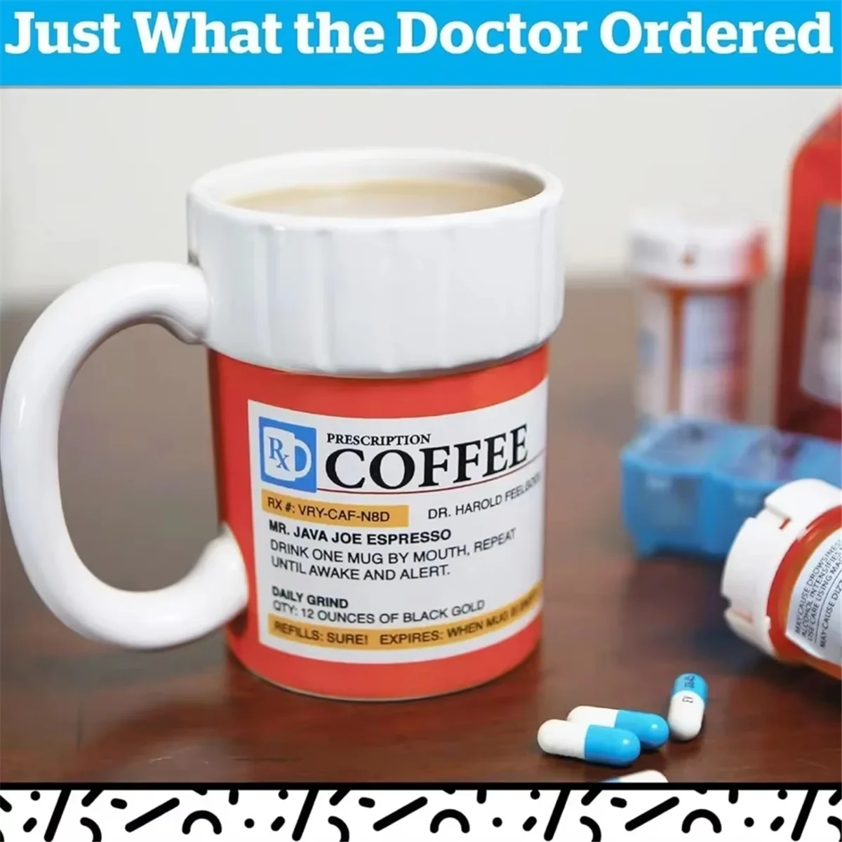LYSP Ceramic Coffee Cup, Medicine Bottle Modeling Mug,Prescription Coffee Mug,Ceramic Pill Bottle Cup,Unique Novelty Shape