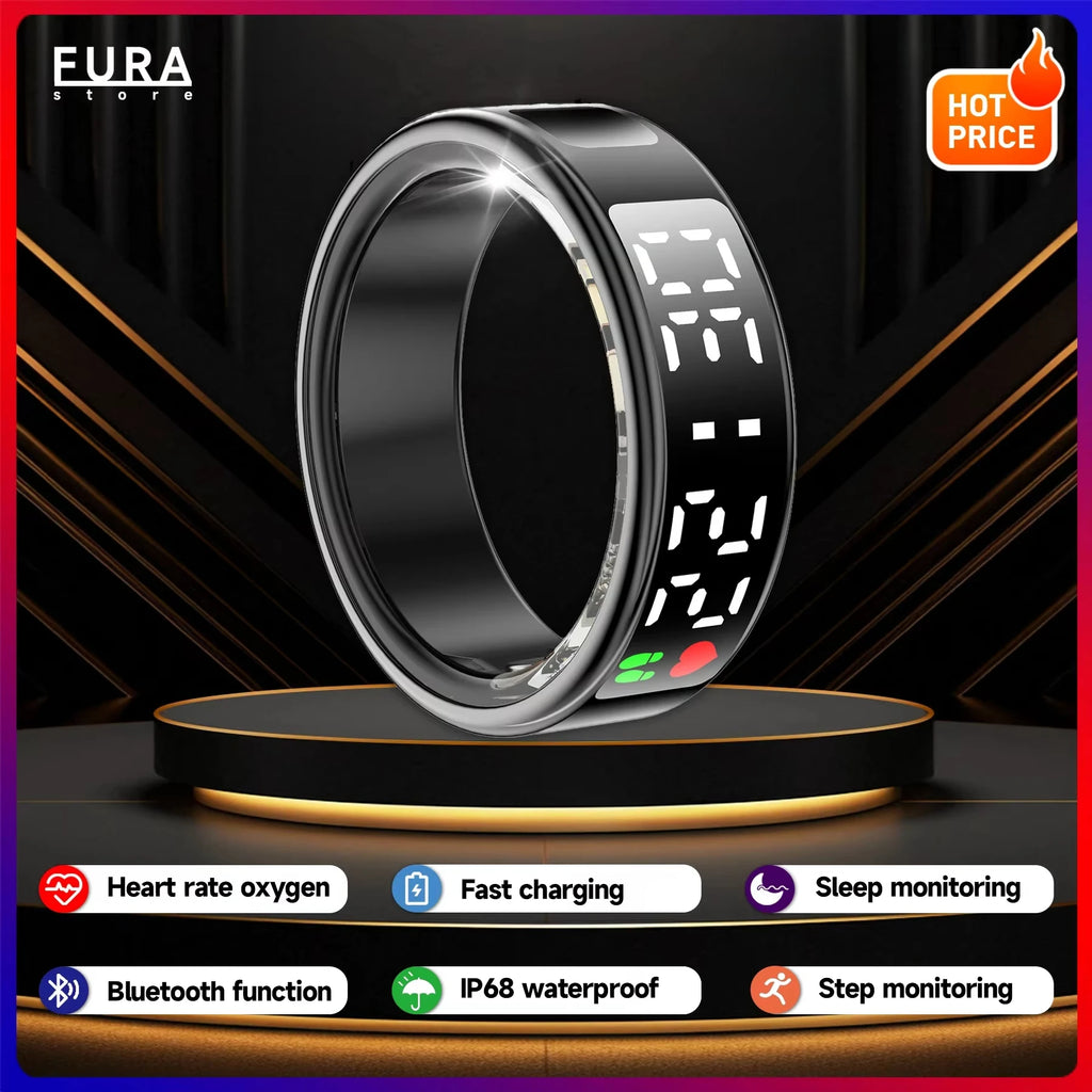 2025 SR08 Smart Ring Men's and Women's Heart Rate Blood Oxygen Monitor Health Monitoring IP68 waterproof Multi-exercise mode