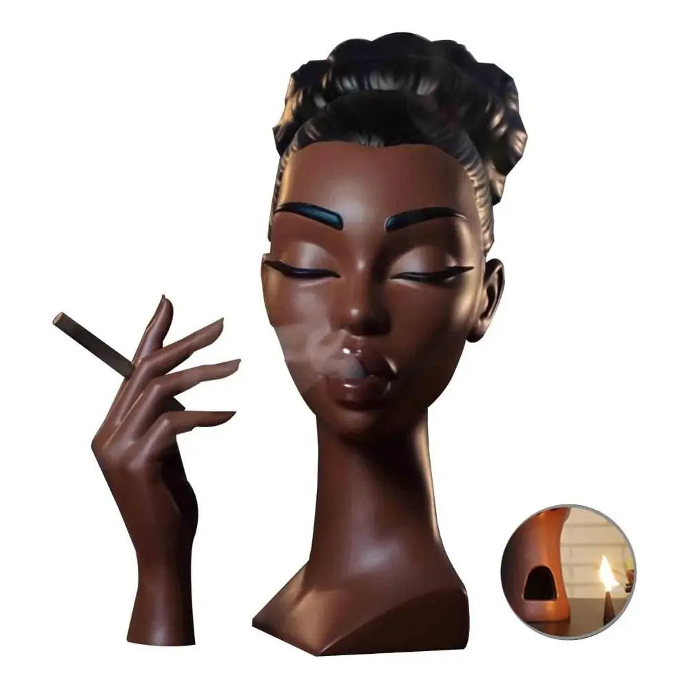 New Headscents-Head Head Incense Burner Black Woman Black Women Face Resin Scents Burner Handmade Incense Burner Black Woman