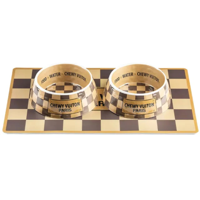 CHEWY VUITTON Pet Feeding set