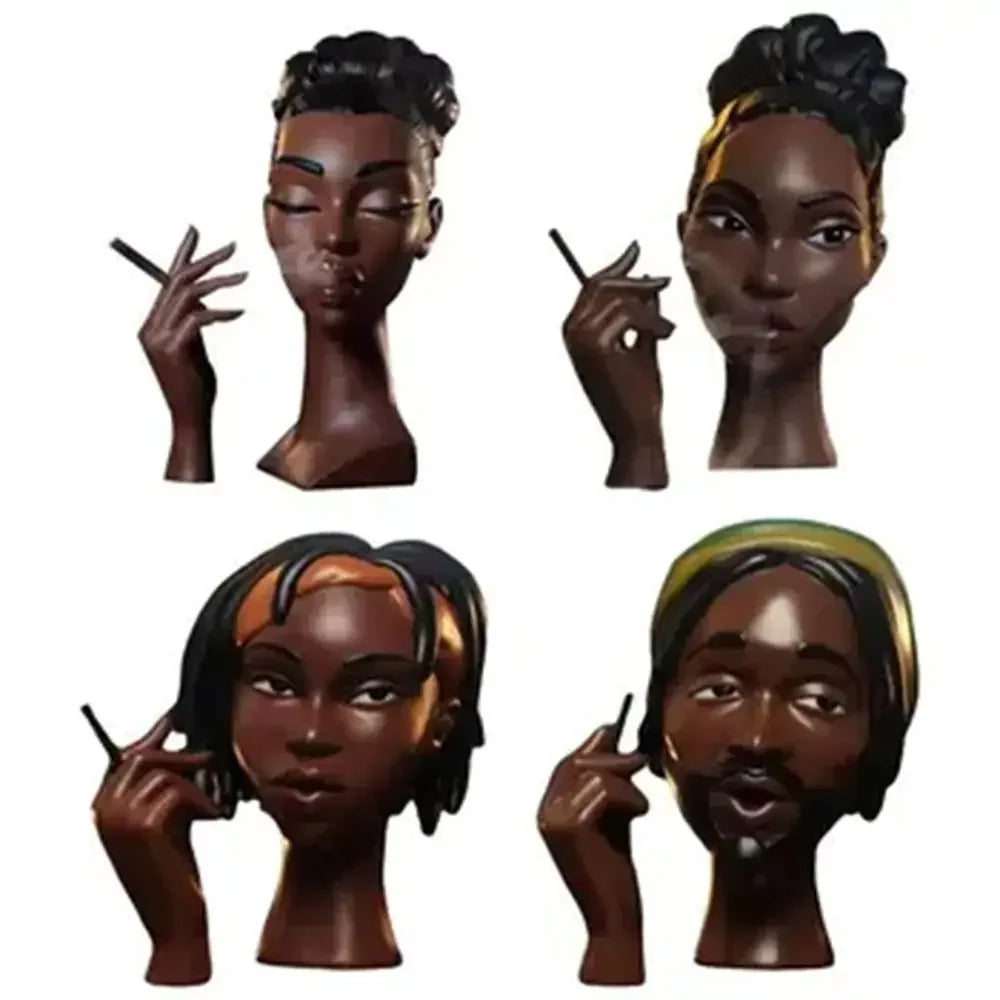 New Headscents-Head Head Incense Burner Black Woman Black Women Face Resin Scents Burner Handmade Incense Burner Black Woman