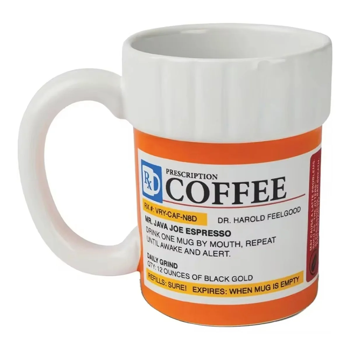 LYSP Ceramic Coffee Cup, Medicine Bottle Modeling Mug,Prescription Coffee Mug,Ceramic Pill Bottle Cup,Unique Novelty Shape