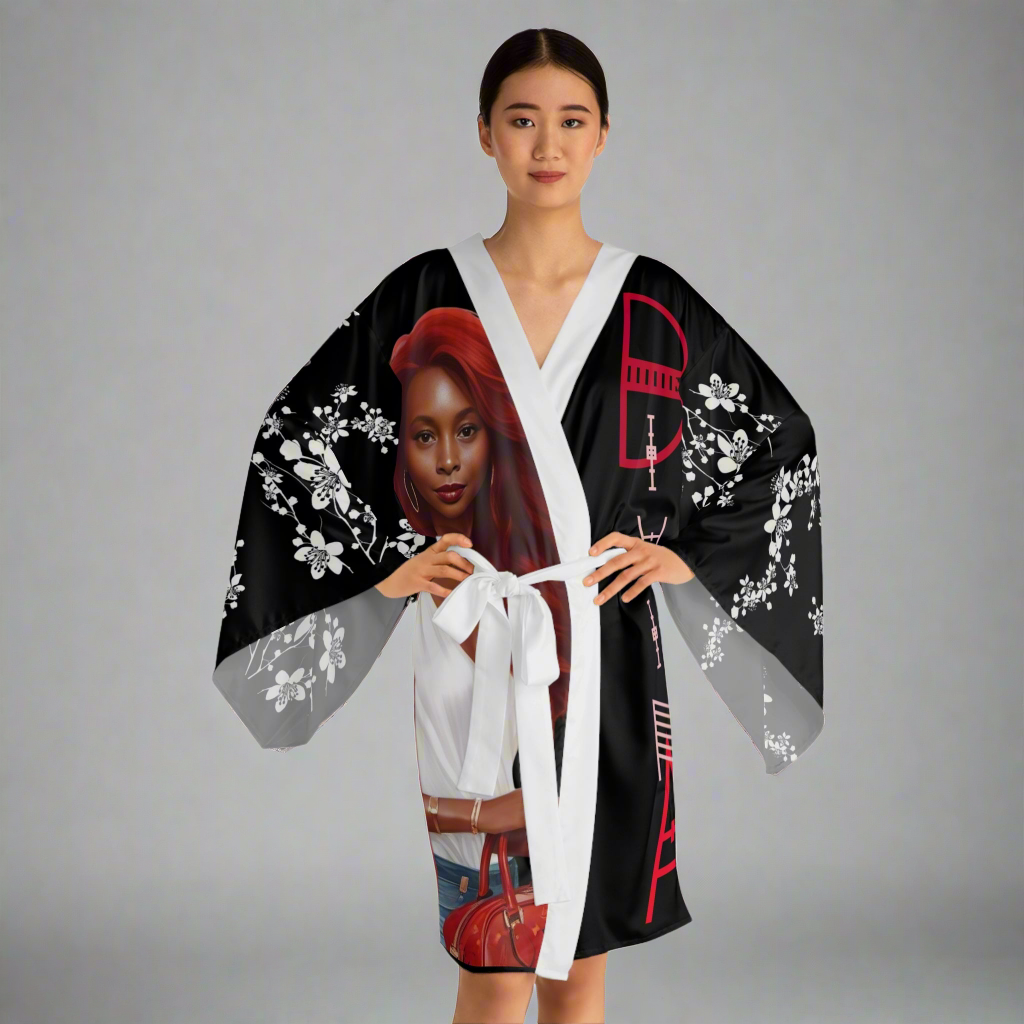 Kimono Robe, Elegant Long Sleeve