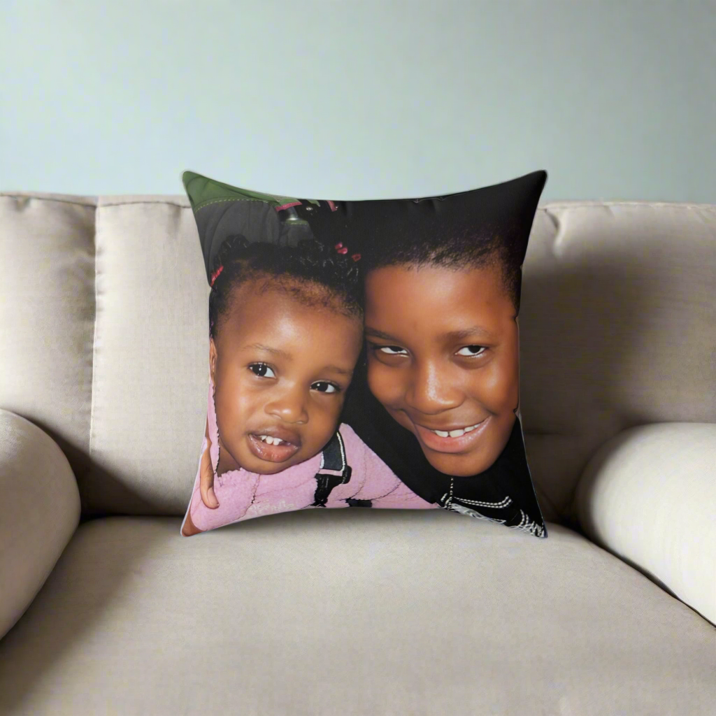Faux Suede Square Custom Photo Pillow