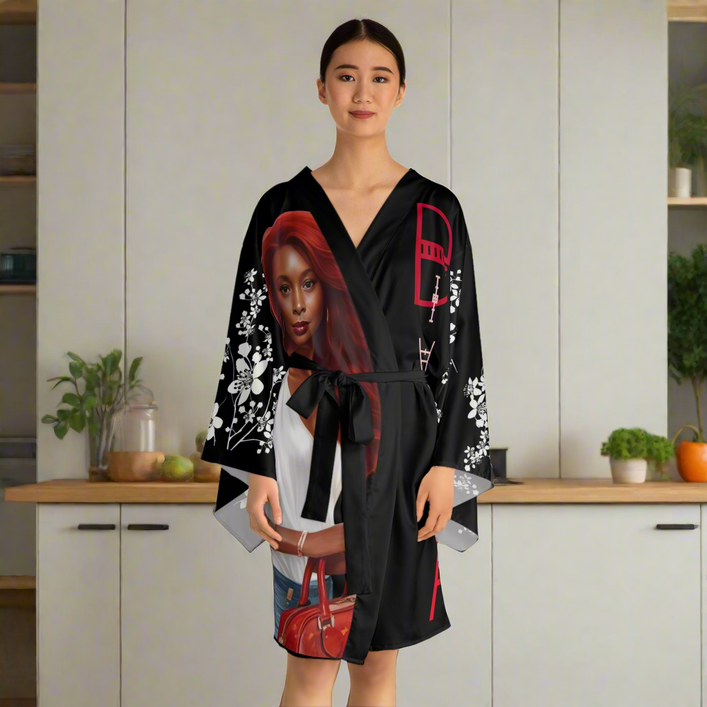 Kimono Robe, Elegant Long Sleeve