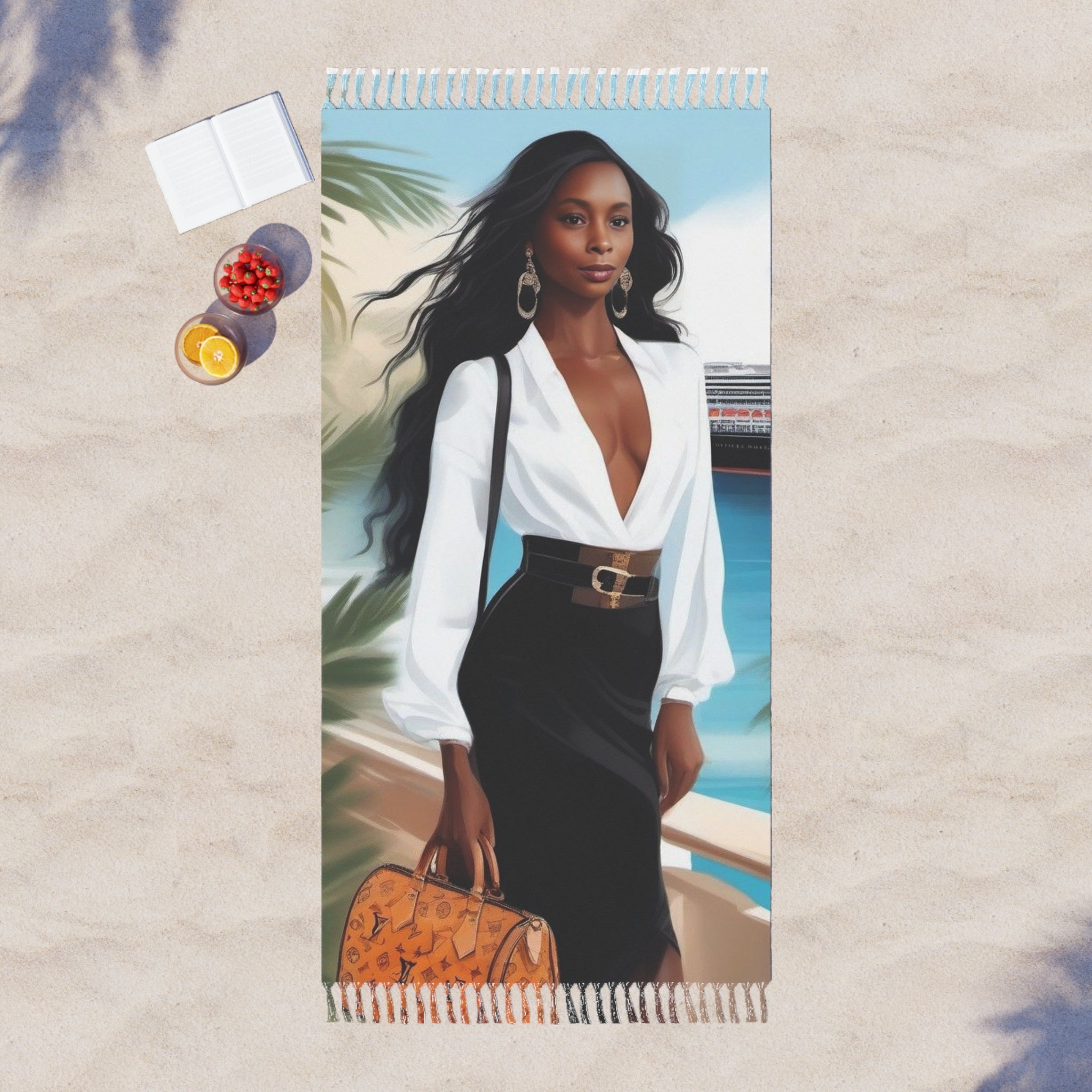 Custom Photo Boho Beach Towel -