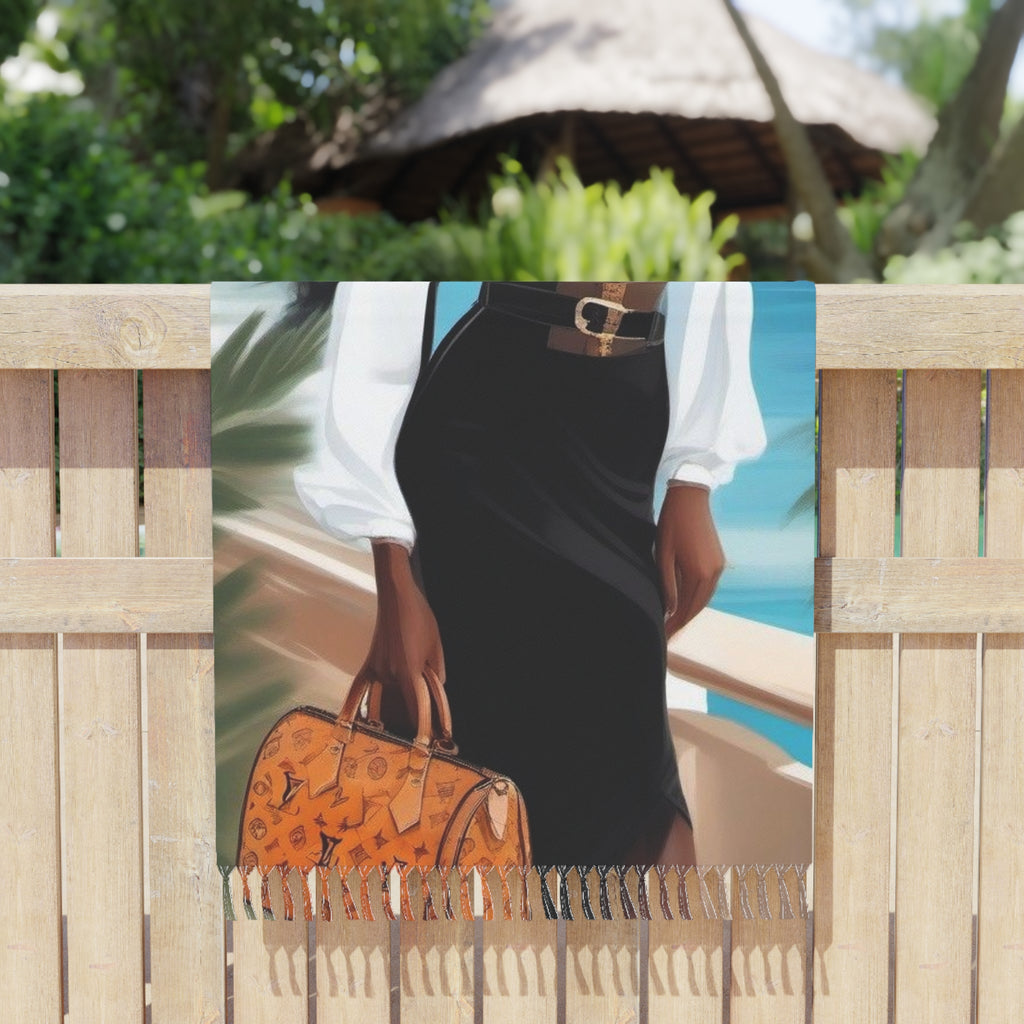 Custom Photo Boho Beach Towel -