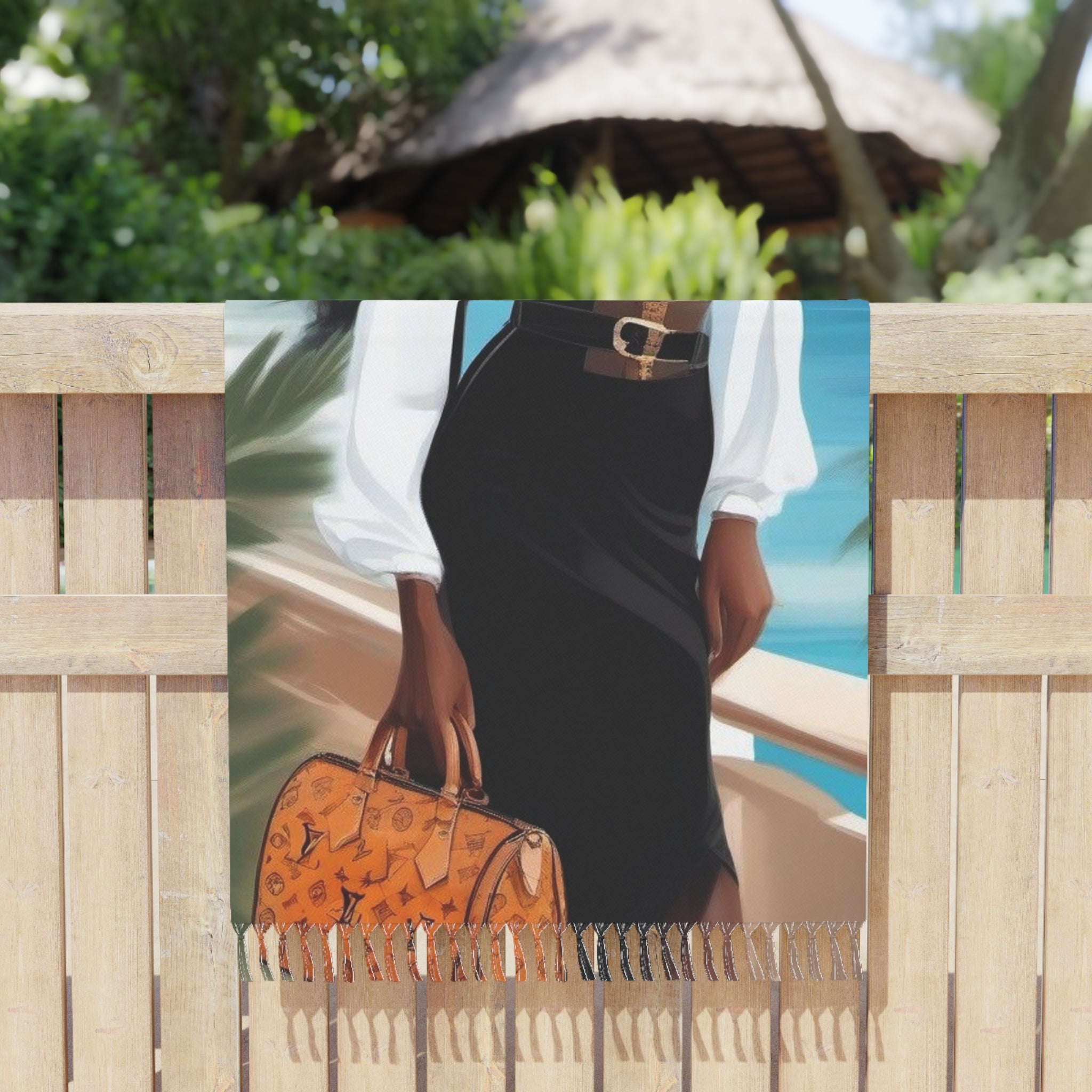 Custom Photo Boho Beach Towel -