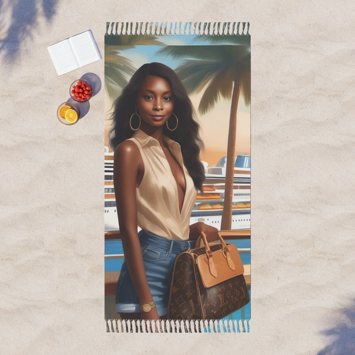 Custom Photo Boho Beach Towel -