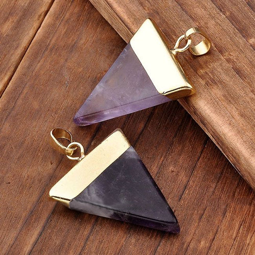 Crystal Quartz Triangle Healing Point Reiki Chakra Stone Pendants for Necklace