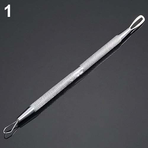 Non-Slip Stainless Steel Pimple Popper Acne Blackhead Removal Needle Tool Silver