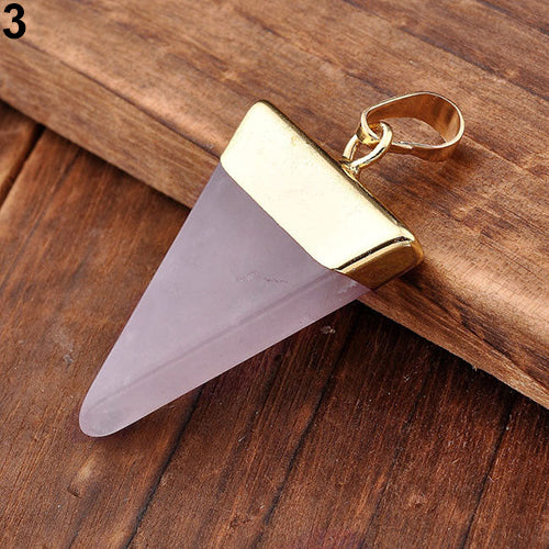 Crystal Quartz Triangle Healing Point Reiki Chakra Stone Pendants for Necklace