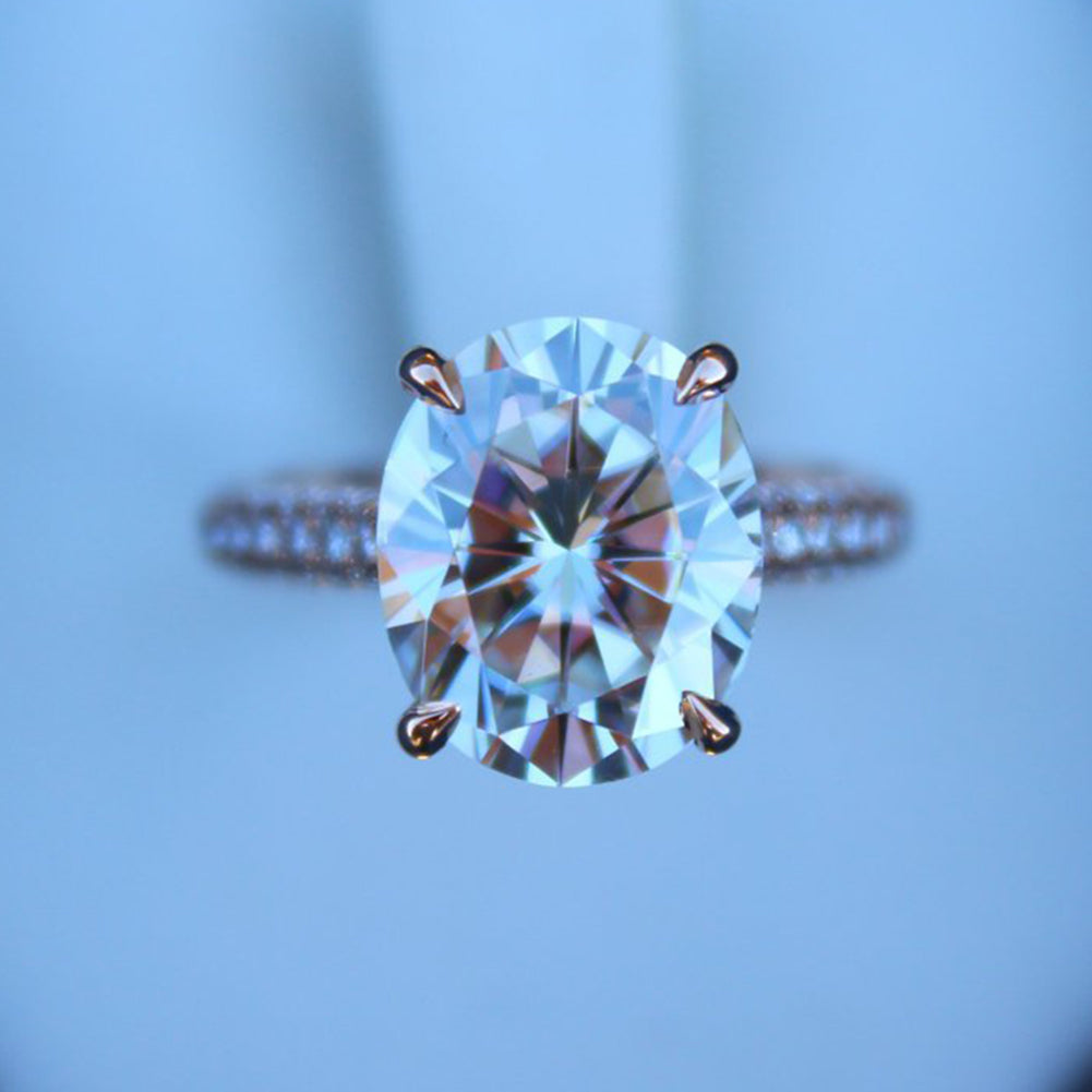 Luxury Oval Shape Rhinestone Women Finger Ring Wedding Engagement Jewelry Gift