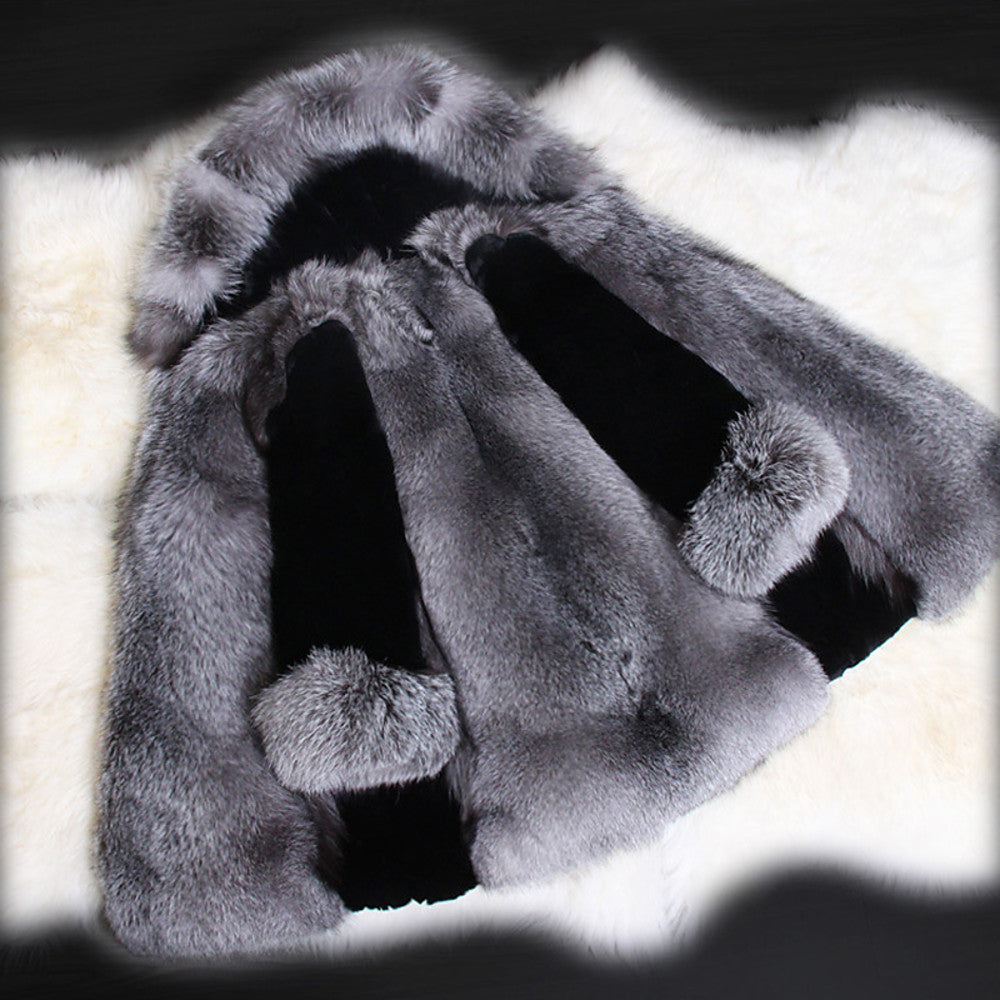 Luxurious Long Sleeve Faux Fur Formal Women's Wrap With Color Block Coats / Jackets