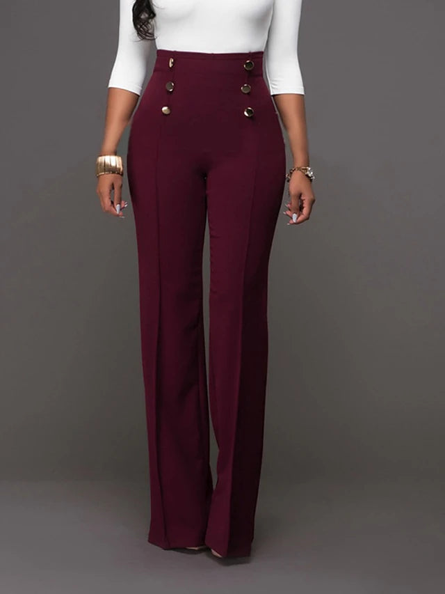 Formal Affair  Bootcut / Wide Leg Pants Black Fuchsia Wine L XL XXL