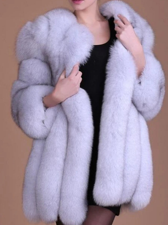 Long Sleeve Faux Fur Wedding Women's Wrap With Fur Coats / Jackets