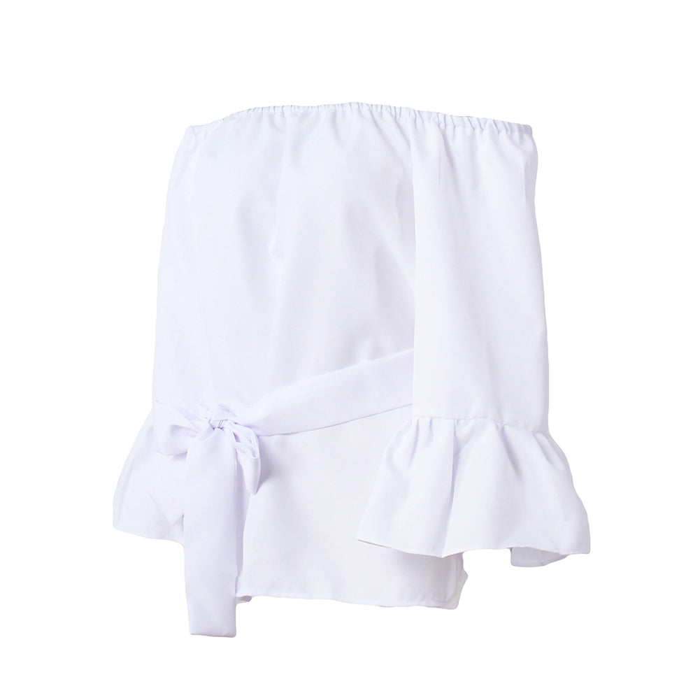 Fashion Women Summer Chiffon Off Shoulder Beach Party Top Solid Color Blouse