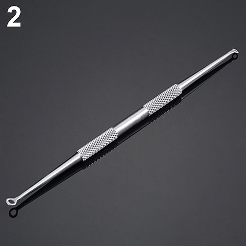 Non-Slip Stainless Steel Pimple Popper Acne Blackhead Removal Needle Tool Silver