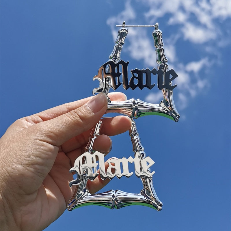 Customize This Trapezoidal Bamboo Earrings