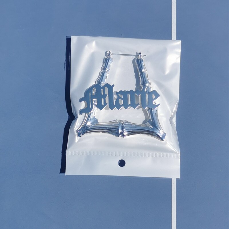 Customize This Trapezoidal Bamboo Earrings