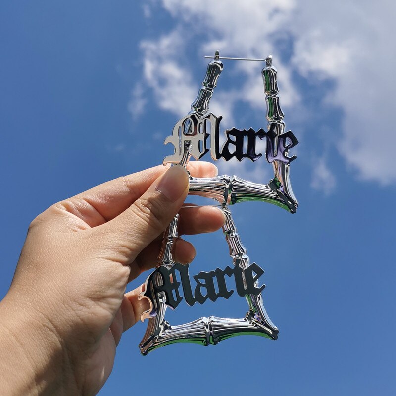 Customize This Trapezoidal Bamboo Earrings