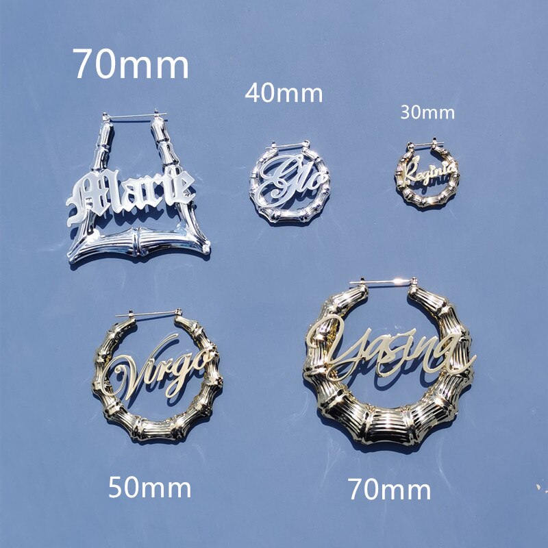 Customize This Trapezoidal Bamboo Earrings