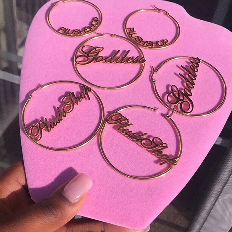 Customize This Hoop Earrings Rose / Gold Earings