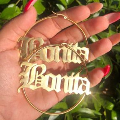 Customize This Hoop Earrings Rose / Gold Earings