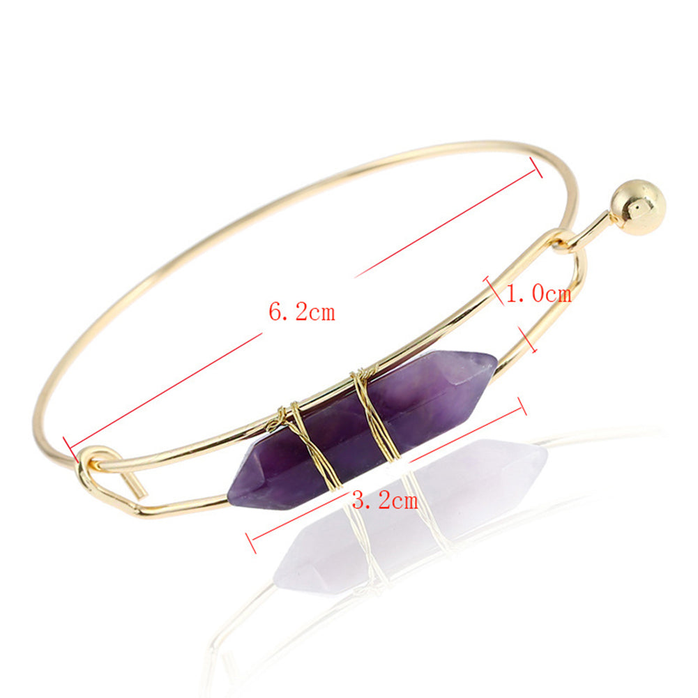 Customize This Natural Stone Alloy Bangle Women Cuff Bracelet