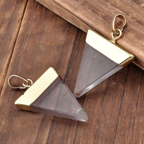 Crystal Quartz Triangle Healing Point Reiki Chakra Stone Pendants for Necklace