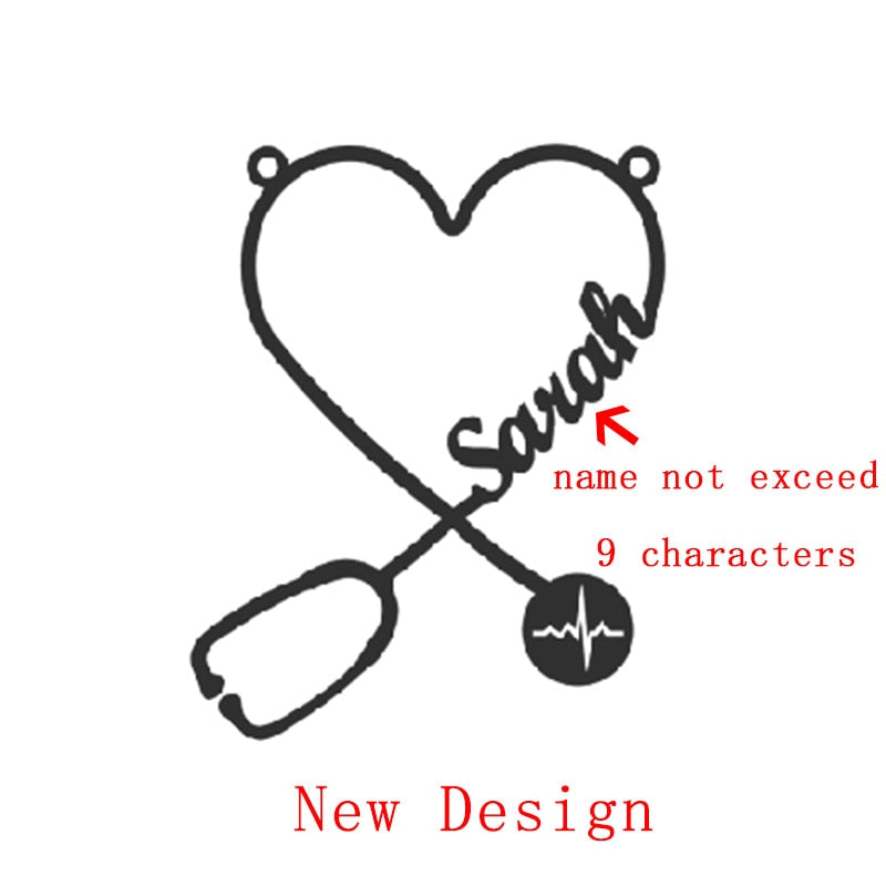 Customize This Heart Stethoscope Name Necklace