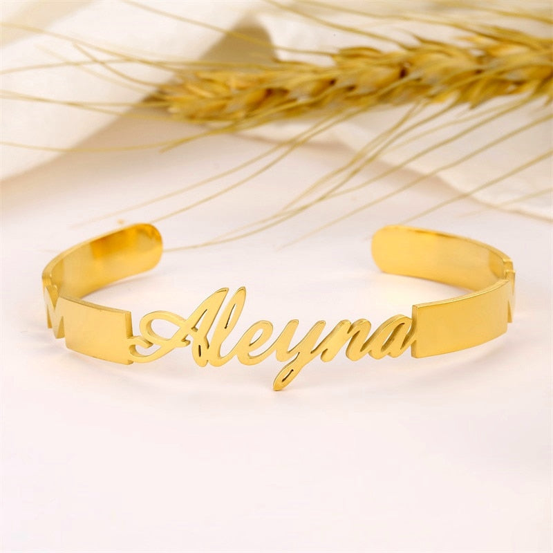 Customize This Bold Adjustable Open Bangle Bracelet