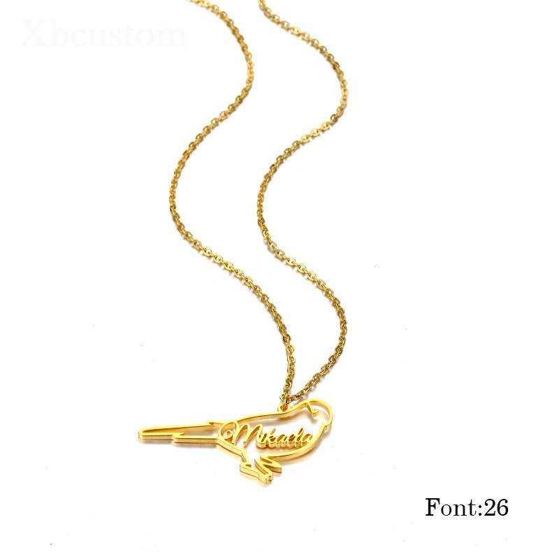 Customize This Parakeet Name Necklace Charm Link