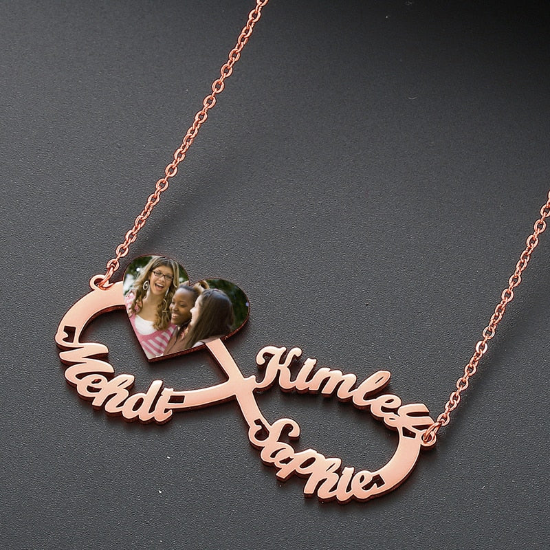Customize This Infinity Personalized Heart Photo Necklace